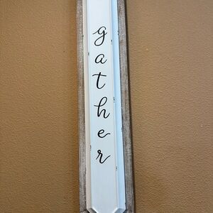 Rustic White and Brown 'Gather' Wall Sign